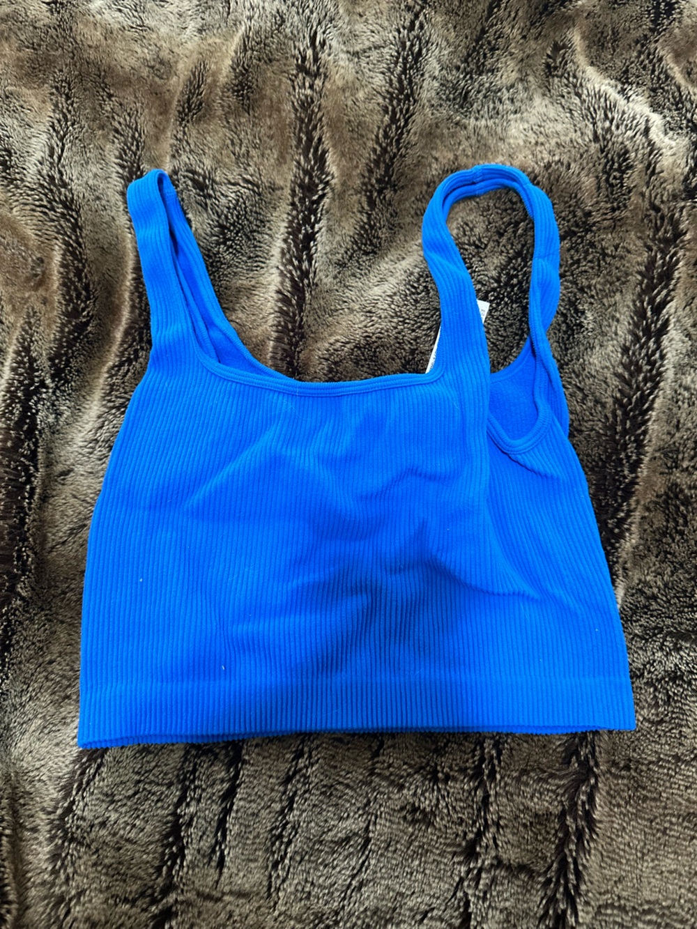 Zara Blue Ribbed Tank